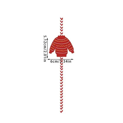 24pcs Christmas Theme Party Decoration Straws