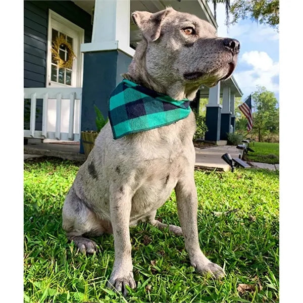 Triangle Pet Buffalo Bandana Plaid Scarf