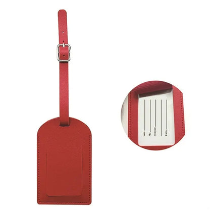Premium Leather Luggage Bag Case Tags with Privacy Cover