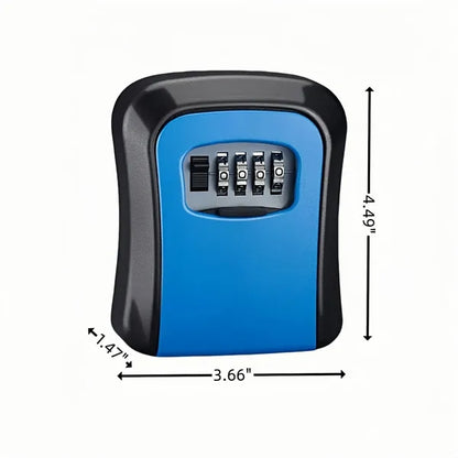 4 Digit Combination Key Lock Box Outdoor Wall Mount Safe
