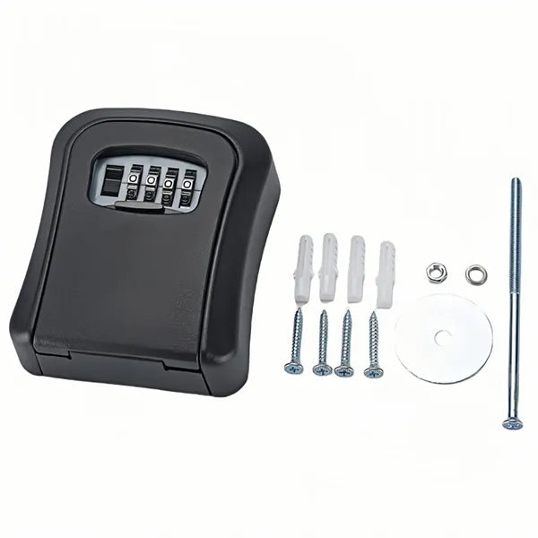 4 Digit Combination Key Lock Box Outdoor Wall Mount Safe