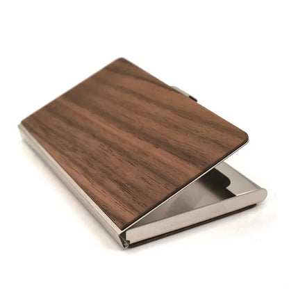Walnut Wood Business Holder Slim Name Card Case Wallet