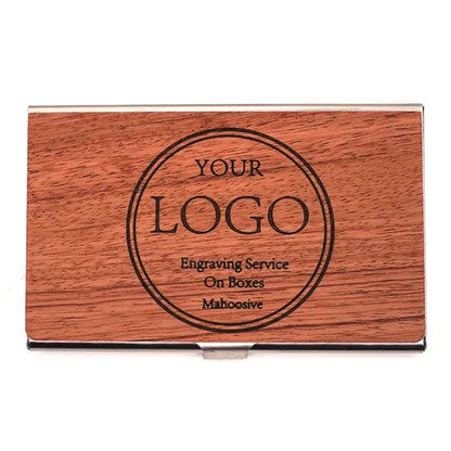 Walnut Wood Business Holder Slim Name Card Case Wallet