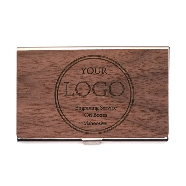 Walnut Wood Business Holder Slim Name Card Case Wallet