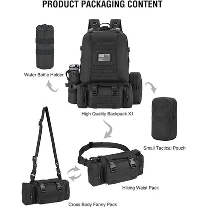 55L Military Tactical 3 Day Backpack for Men