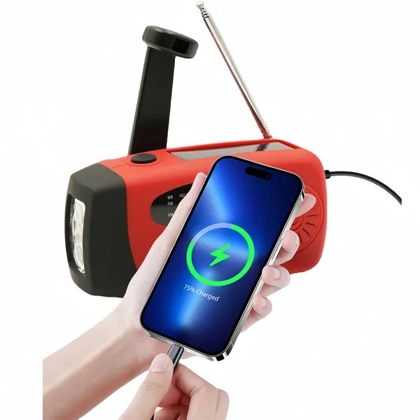 Portable Emergency Hand Crank Radio With Led Flashlight
