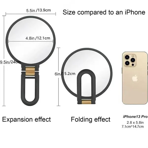 Double Sided Magnifying Mirror Adjustable Travel Handheld