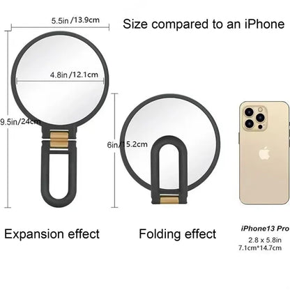 Double Sided Magnifying Mirror Adjustable Travel Handheld