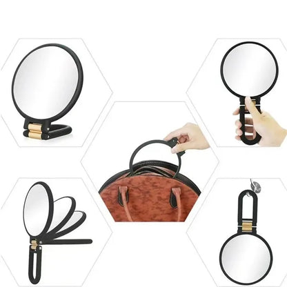 Double Sided Magnifying Mirror Adjustable Travel Handheld