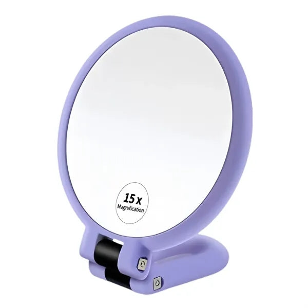 Double Sided Magnifying Mirror Adjustable Travel Handheld
