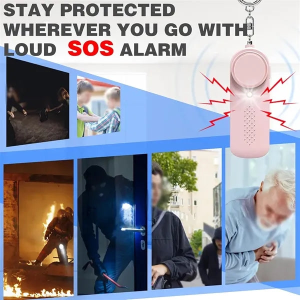 Emergency security protection lighting safety alarm keychain