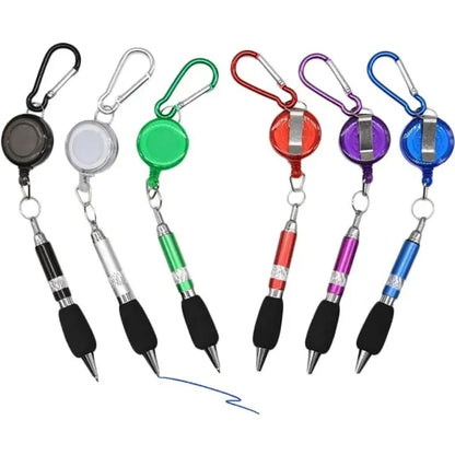 3-in-1 Retractable Badge Reel Pen Belt Clip and Carabiner