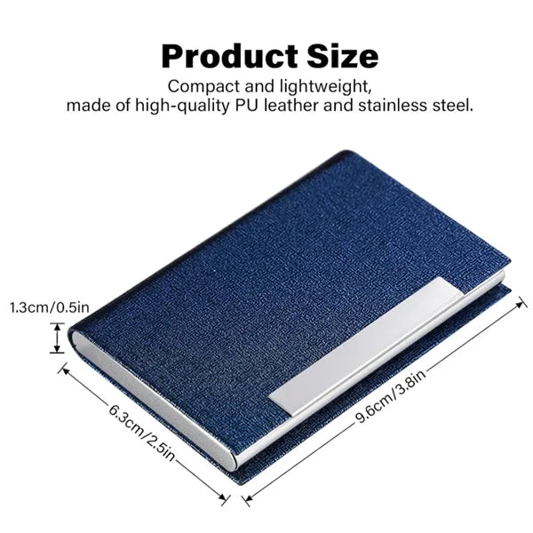 Leather Business Card Wallet with Metal Clip Laser Engraving