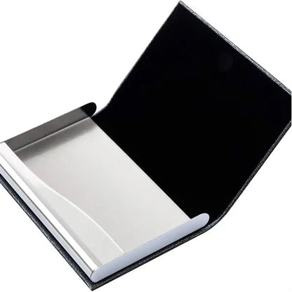 Leather Business Card Wallet with Metal Clip Laser Engraving