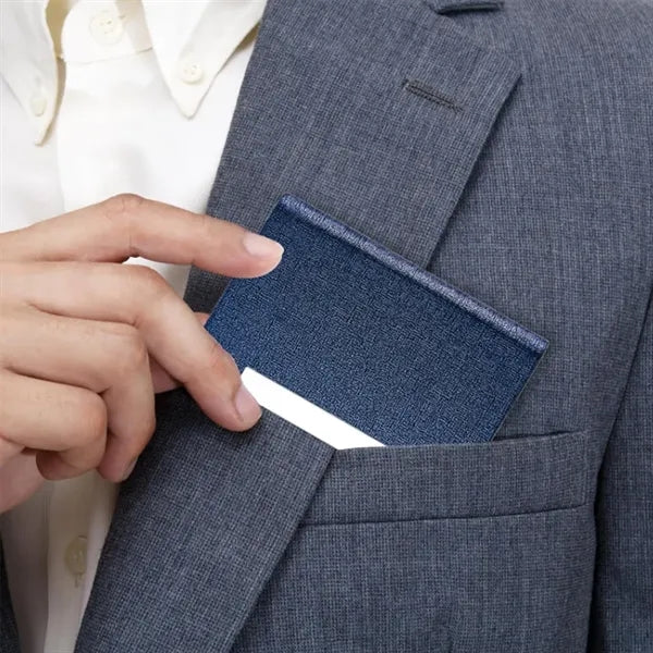 Leather Business Card Wallet with Metal Clip Laser Engraving