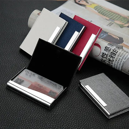 Leather Business Card Wallet with Metal Clip Laser Engraving