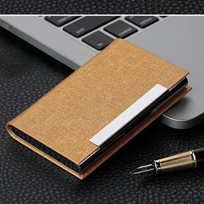 Leather Business Card Wallet with Metal Clip Laser Engraving