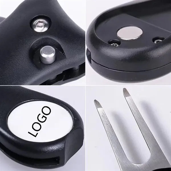 Foldable Golf Divot Repair Tool ABS Steel W/Magnetic Button