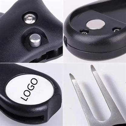 Foldable Golf Divot Repair Tool ABS Steel W/Magnetic Button