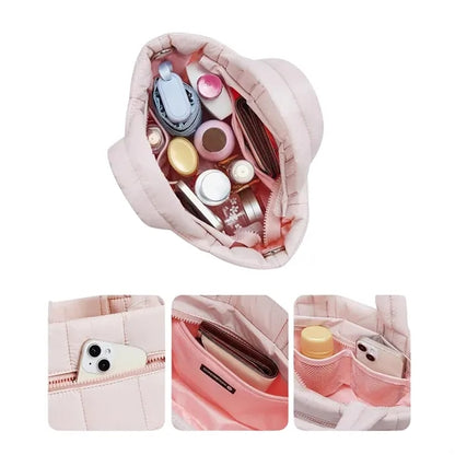Puffer Tote Bag with Adjustable Strap