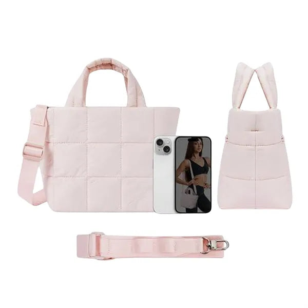 Puffer Tote Bag with Adjustable Strap