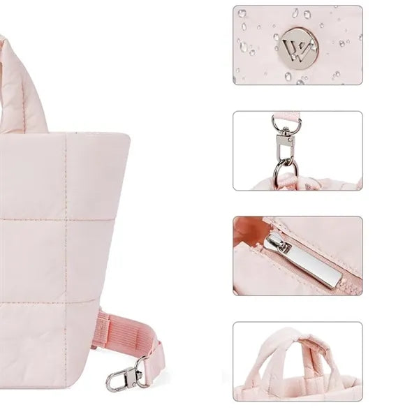 Puffer Tote Bag with Adjustable Strap