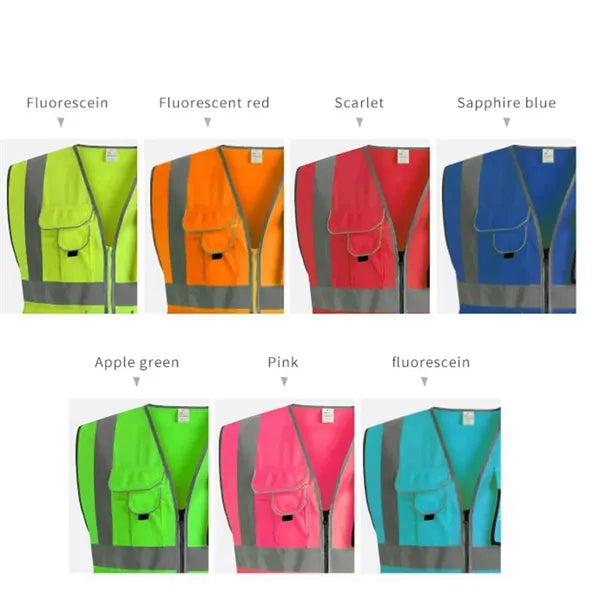 High Visibility Polyester Reflective Safety Vest