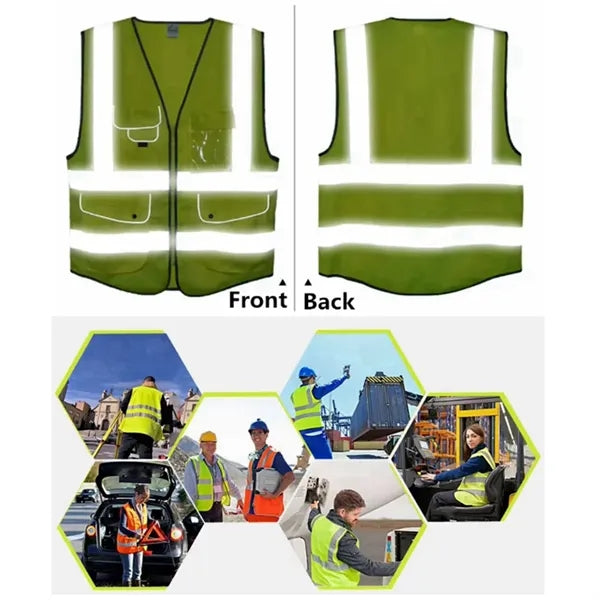 High Visibility Polyester Reflective Safety Vest