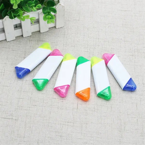 2-In-1 Double-Headed Two-Color Highlighter Marker Pen
