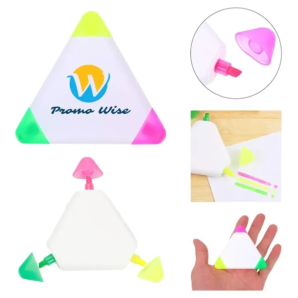 3-In-1 Portable Triangle Three-Color Highlighter Marker Pen