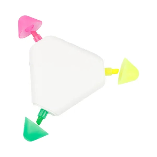 3-In-1 Portable Triangle Three-Color Highlighter Marker Pen