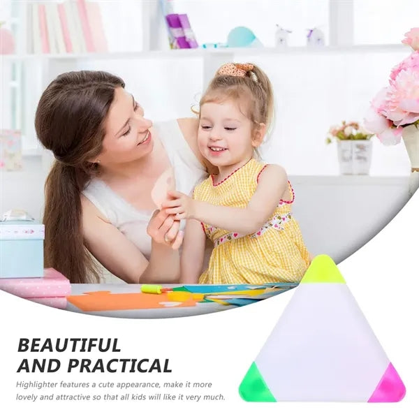 3-In-1 Portable Triangle Three-Color Highlighter Marker Pen