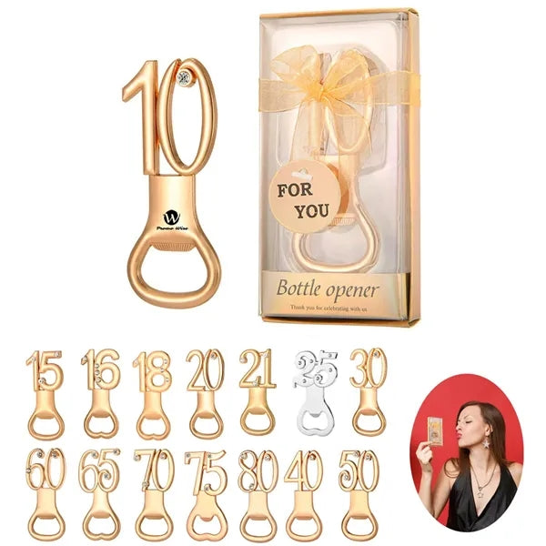 Gold Number Bottle Opener Commemorative Gift