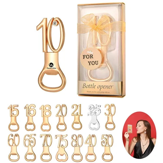 Gold Number Bottle Opener Commemorative Gift