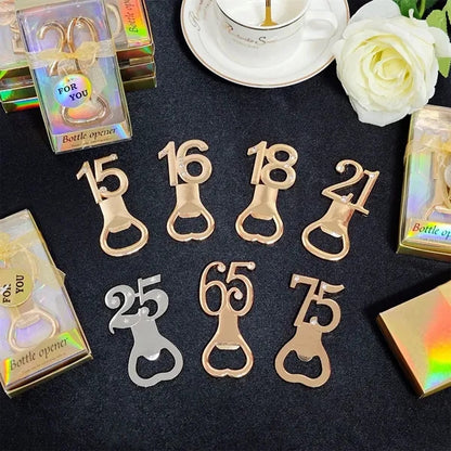 Gold Number Bottle Opener Commemorative Gift