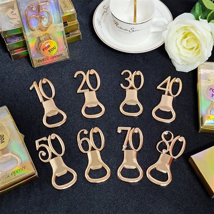 Gold Number Bottle Opener Commemorative Gift