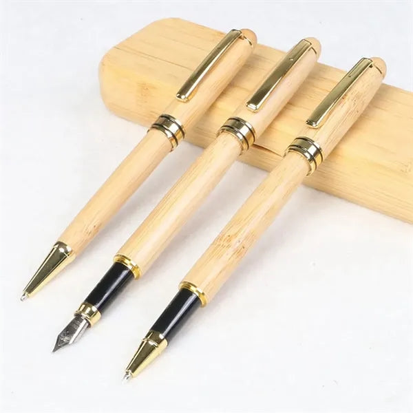 Eco-Friendly Bamboo Wood Pen & Case Executive Gift Set