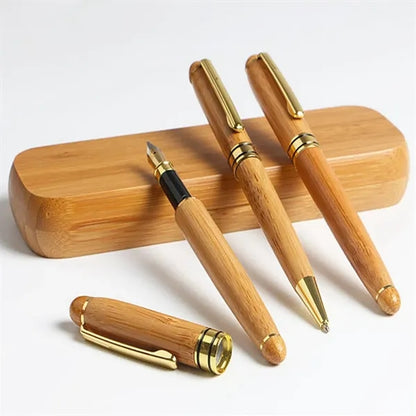 Eco-Friendly Bamboo Wood Pen & Case Executive Gift Set