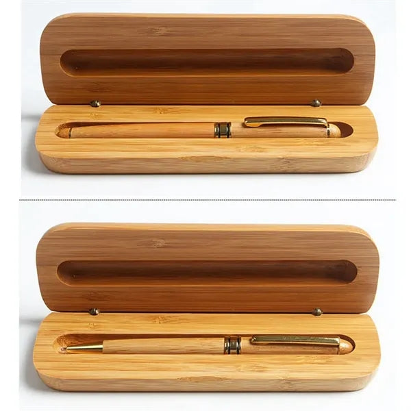 Eco-Friendly Bamboo Wood Pen & Case Executive Gift Set