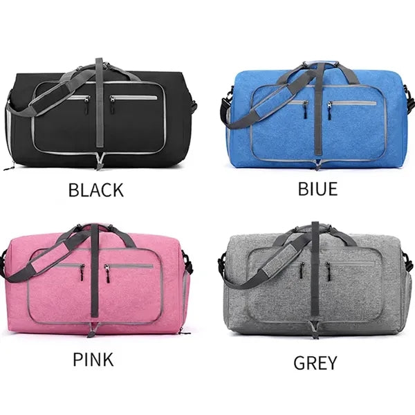 Foldable Duffle Gym Bag with Shoe Compartment
