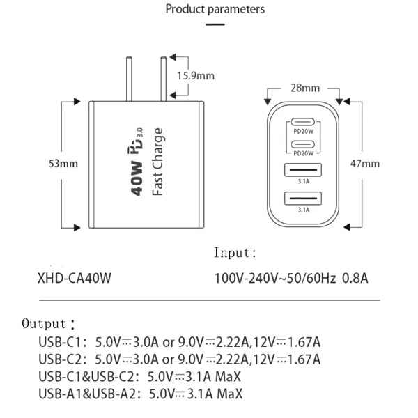 40W Wall Charger