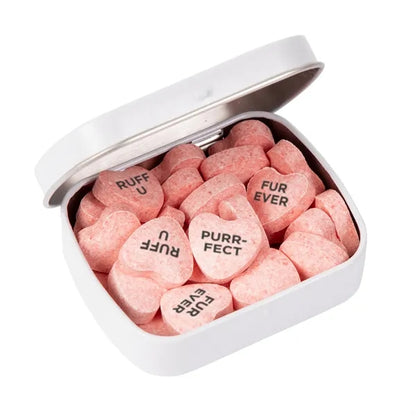 Domed Tin - Imprinted Conversation Hearts
