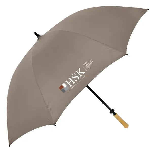 The Hole-in-One Golf Umbrella with Wood Handle