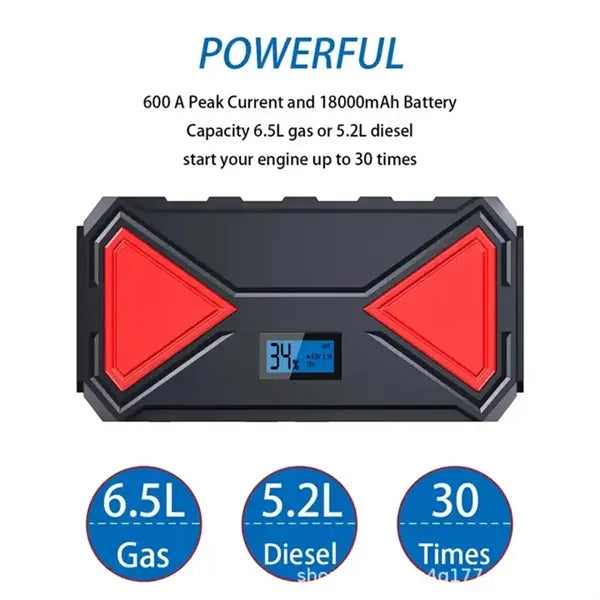 18000mAh Portable Car Jump Starter With Power Bank Battery