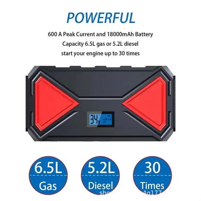 18000mAh Portable Car Jump Starter With Power Bank Battery