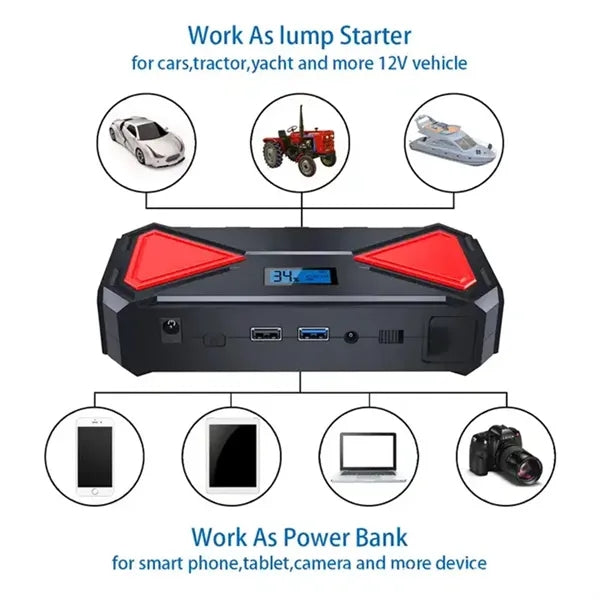 18000mAh Portable Car Jump Starter With Power Bank Battery