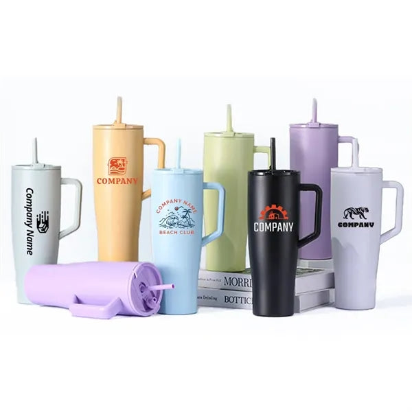 40oz Stainless Steel Tumbler with Handle