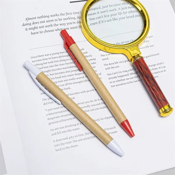 Wheat straw Bamboo Retractable Refillable Ballpoint Pen Clip