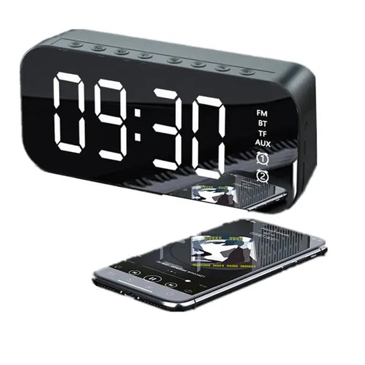 Mirror Alarm Clock Bluetooth Speaker