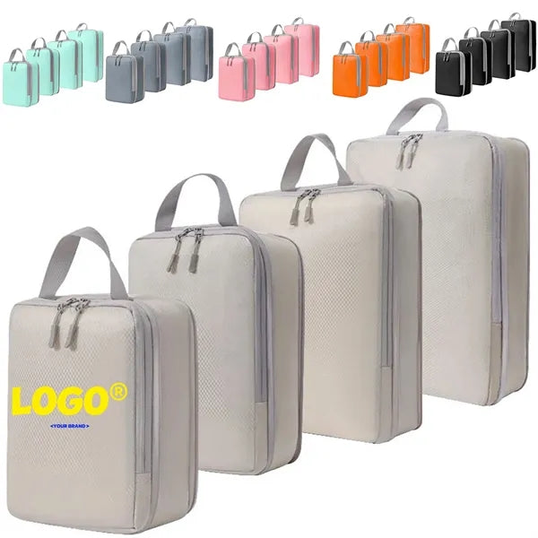 4PCS Compression Packing Cubes Expandable Travel Suitcase